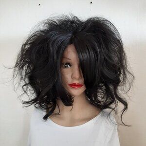 Gothic bat nest wig emo scene wig  mixed with human hair. Lace front 14''